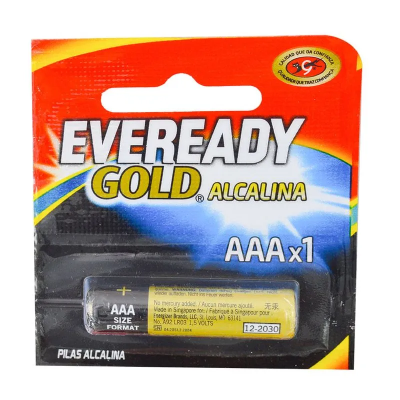 PILA EVEREADY ALCALINA GOLD AAA 1 UN. (TA92BP1X20)
