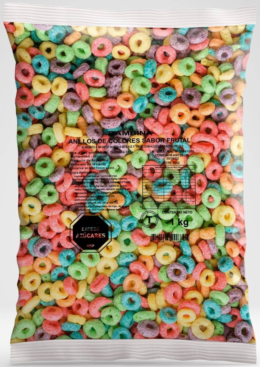 102645 CEREALES BAMBINA ARITOS 1 1/2 KG. FRUTADOS COLORES (51411)