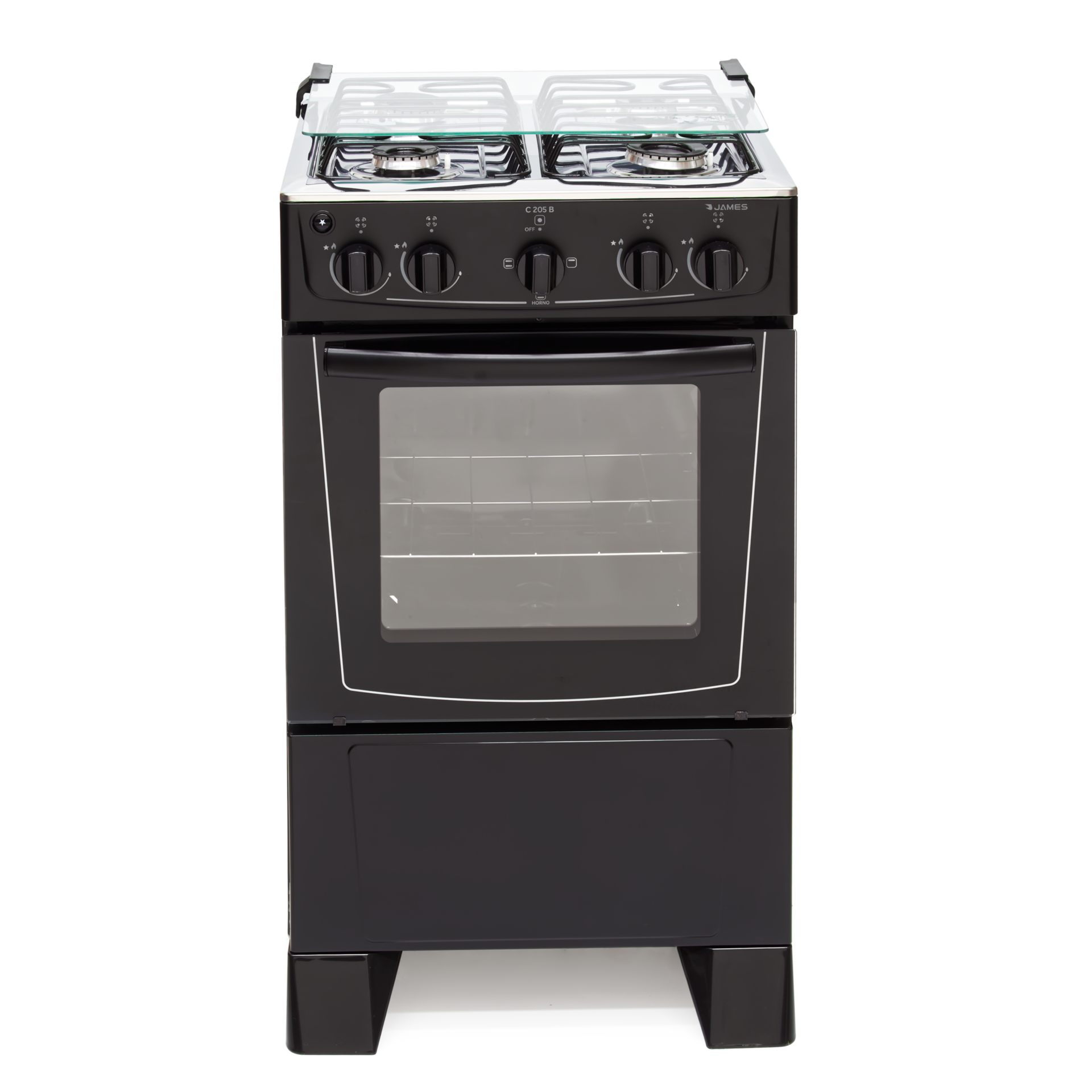 COCINA JAMES C205 B 4 HORN. Y HORNO ELECTRICO NEGRA (4207)