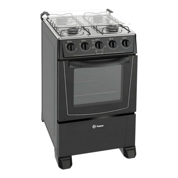 104371 COCINA THOMPSON CTH1000 SUPER GAS 4 HORNALLAS NEGRA
