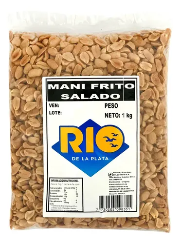 105307 MANI REPELADO FRITO C/SAL C/PASAS RIO DE LA PLATA 1 KG.