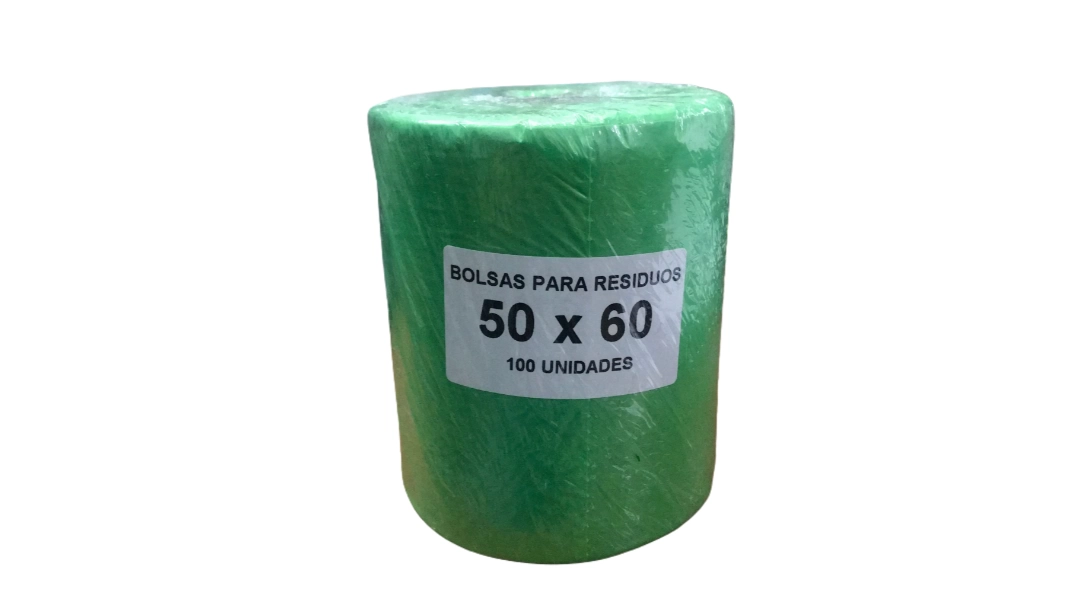 BOLSAS RESIDUOS UNIPLAST VERDES ROLLO 100 UN. 50 X 60 CM.