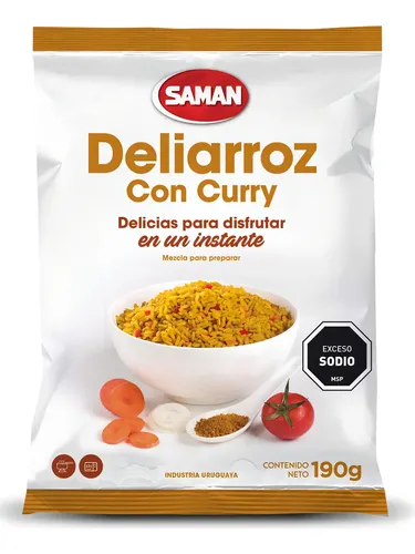 ARROZ SAMAN SABORIZADO DELIARROZ C/CURRY 190 GRS.
