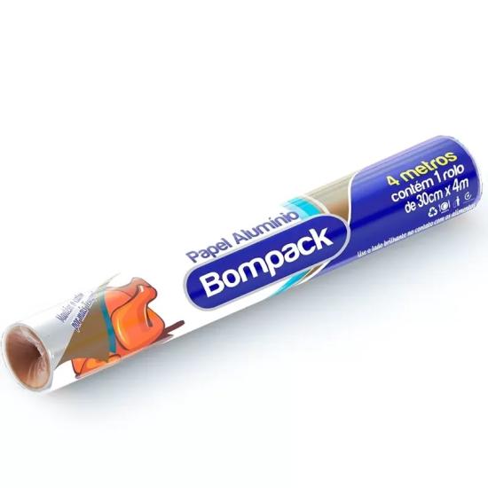 PAPEL ALUMINIO ROLLO 30 CM X 4 M BOMPACK PREMIUM (11-18010