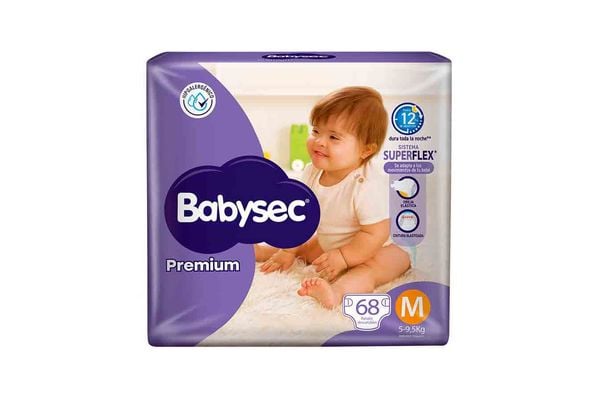 PAÑAL BABYSEC PREMIUM FLEXIPROTECT MED. 68 UN.+OBSEQUIO