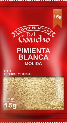 PIMIENTA BLANCA MOLIDA DEL GAUCHO 15 GRS. D. PACK (PBMDP15)