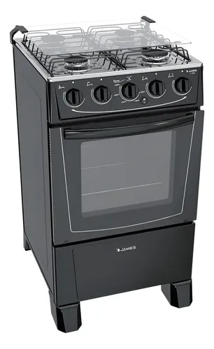 COCINA JAMES C105B S/GAS 4 HORNALLAS ENC. ELECT. NEGRA
