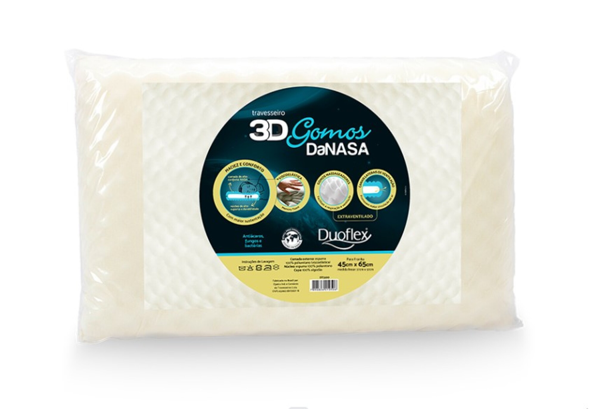 ALMOHADA DUOFLEX 3D GOMOS DANASA 50 X 70 X 10 CM. (DT3200)