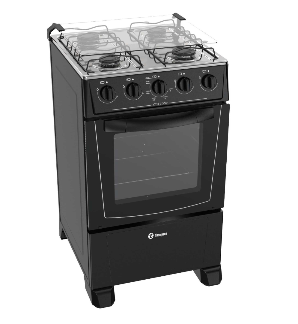 COCINA THOMPSON CTH1500 4 HORN. Y HORNO ELECT. NEGRA