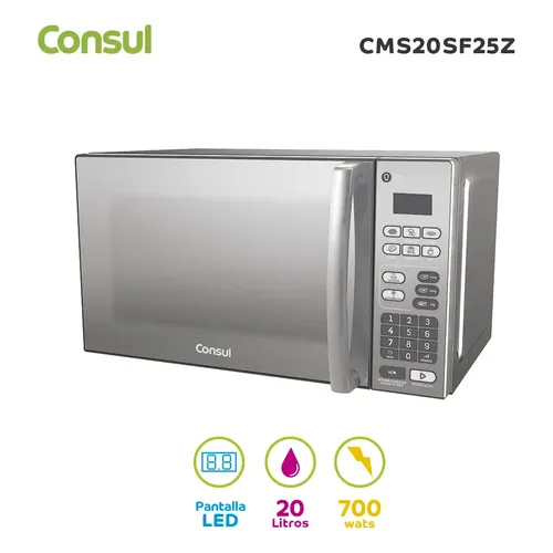 HORNO MICROONDAS CONSUL CMS20SF25Z PANT. LED 20 LTS. A.INOX