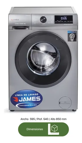 LAVARROPA JAMES INVERTER LR8140 S 8 KG. CARGA FRONTAL SILVER