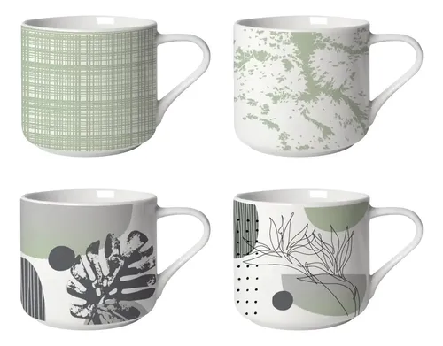 117815 MUG CERAM. BAJO SELECTA 350 ML. DIS. VERDE (386078)