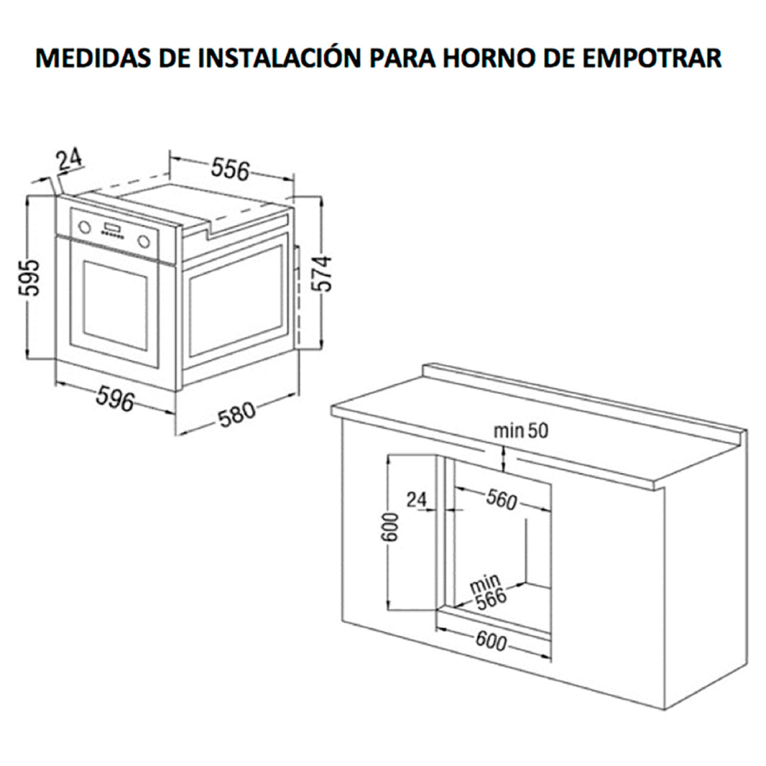 119653 HORNO DE EMPOTRAR JAMES HEE AC. INOX. G2 (41140)