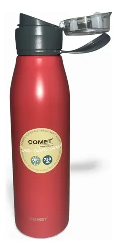 120134 BOTELLA A. INOX. TAPA TRANSP. COMET 750 ML. ROJA (CTA1024R)