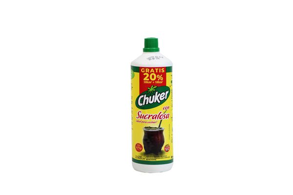 122004 EDULCORANTE CHUKER C/SUCRALOSA LIQUIDO 600 CC. 20% GRATIS (0589)