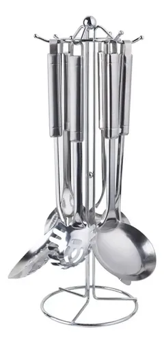 122058 ACERO SET 7 PZAS. MENAGE C/SOPORTE VERTICAL KITCHENWARE