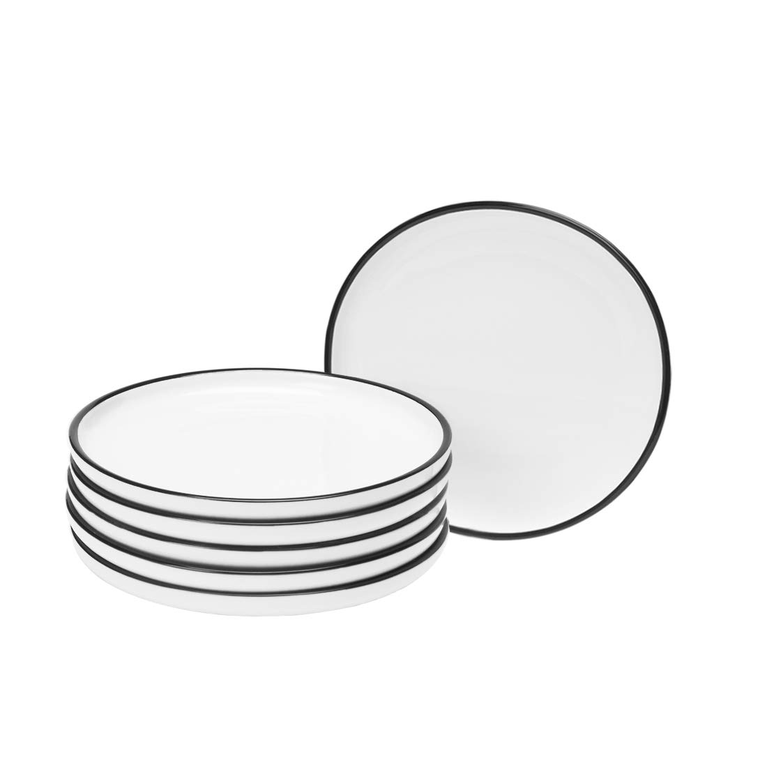 PLATO ESMALTADO RACION BLANCO C/BORDE NEGRO (302)