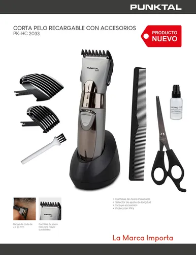 123566 CORTA PELOS PUNKTAL PK-HC2033 RECARGABLE (5217)