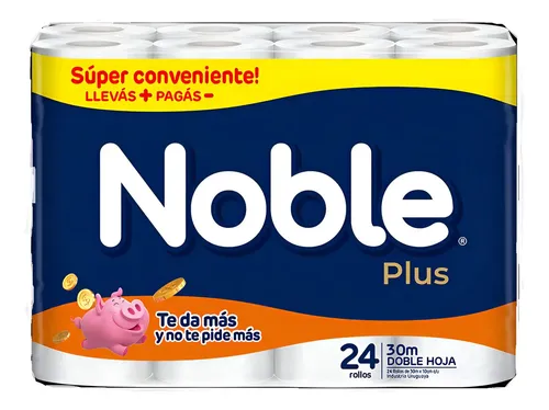 123959 PAPEL HIGIENICO NOBLE 24 UN. 30 M. (969)