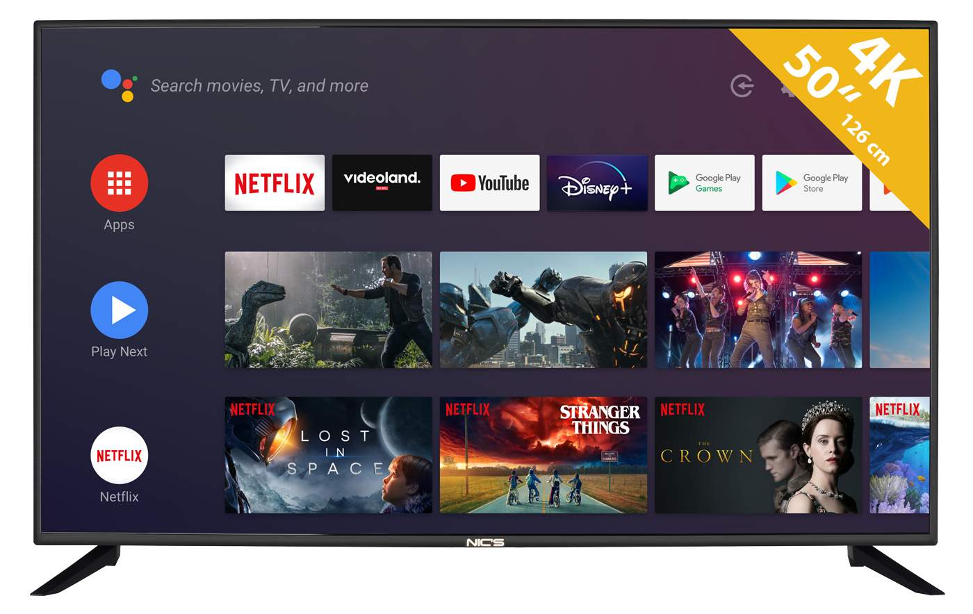 124196 TELEVISOR NICS LED 50" NICS-SMART50 SMART 4K UHD