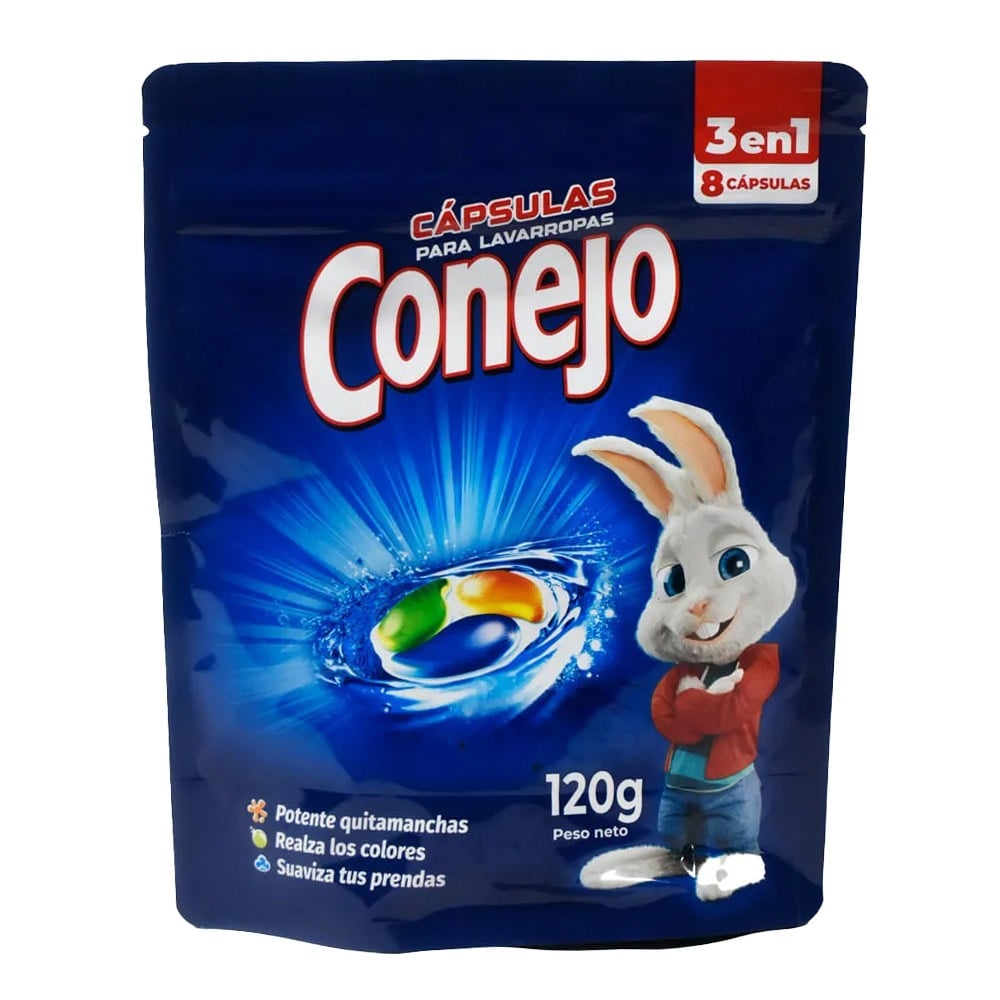 JABON LIQ. CONEJO CAPSULAS 3 EN 1 D.PACK 8 UN. 120 GRS. (6899)