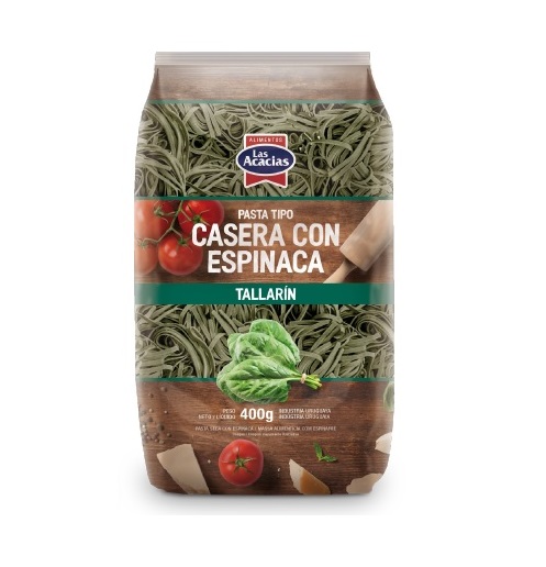 FIDEOS LAS ACACIAS TIPO CASERO C/ESPINACA TALLARIN 400 GRS. (224044)