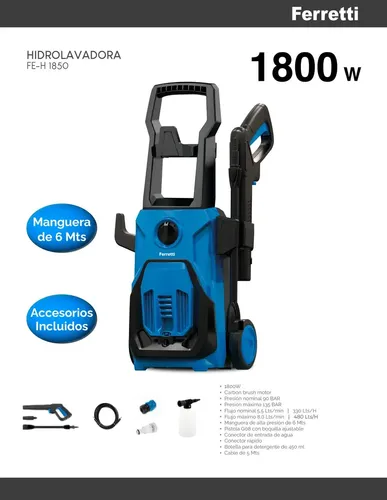 125326 HIDROLAVADORA FERRETTI 1800 W FE-H1850 (5734)