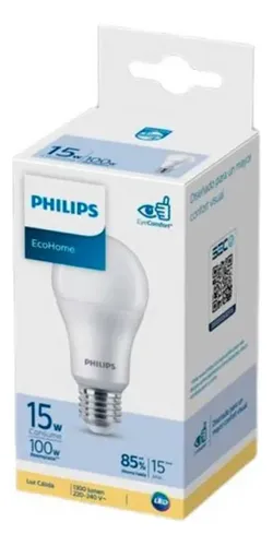 125400 LAMPARA PHILIPS LED ECOHOME 15 W E27 CALIDA (67463)