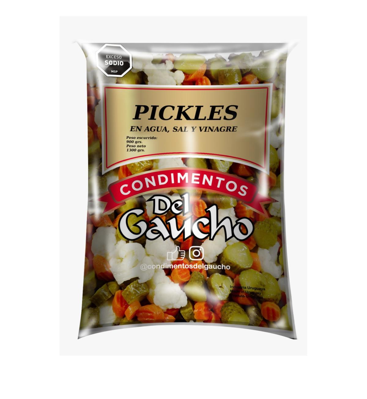 PEPINOS EN VINAGRE ENTEROS DEL GAUCHO 1 KG. SACHET (PEP1000)