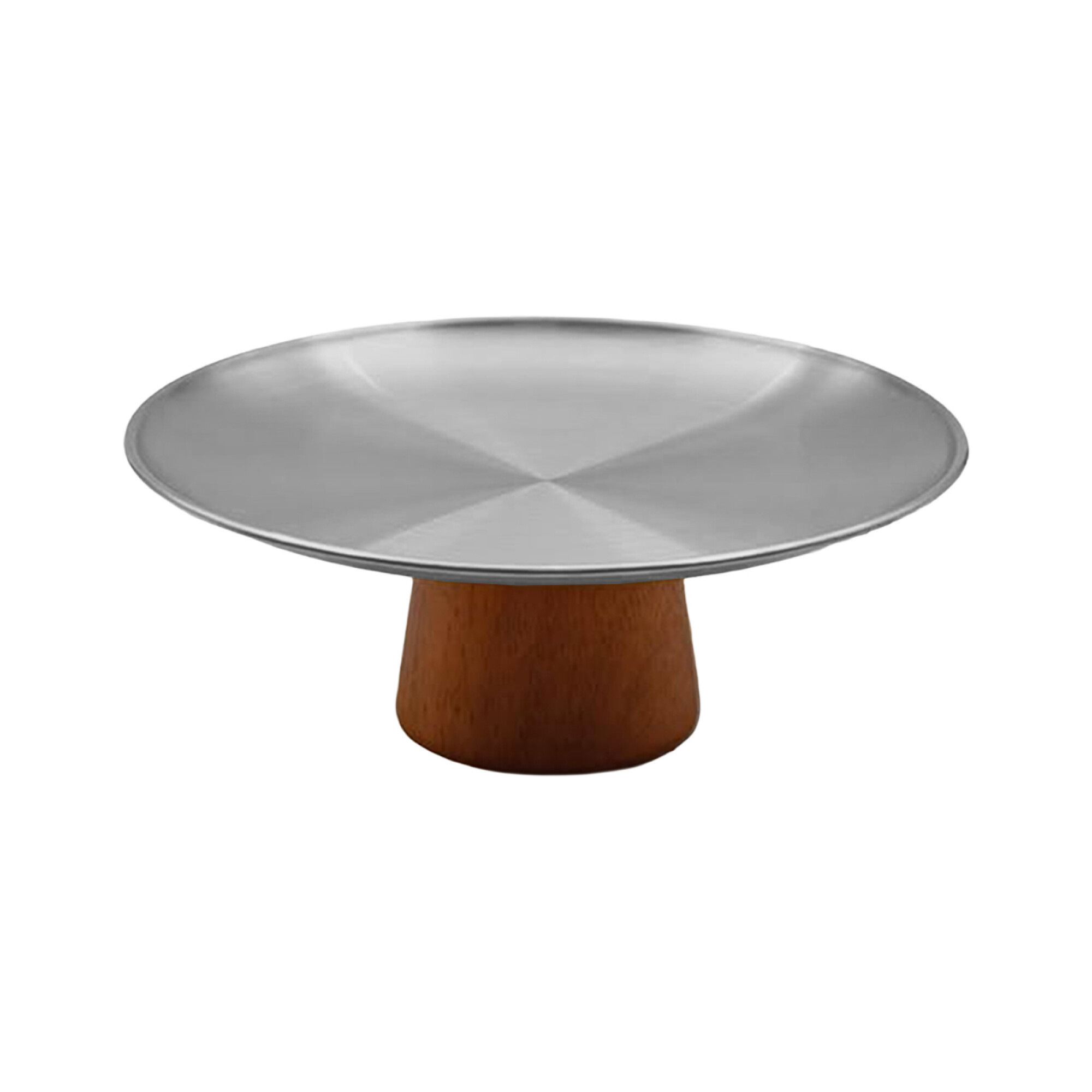 BANDEJA C/BASE MARCAL D22X8 CM. PLATA / NEGRO (601067)