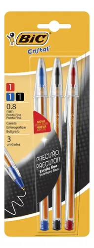 BOLIGRAFOS BOCAI METALIZADO 0.8 MM. X 6 UN. (BC2219)