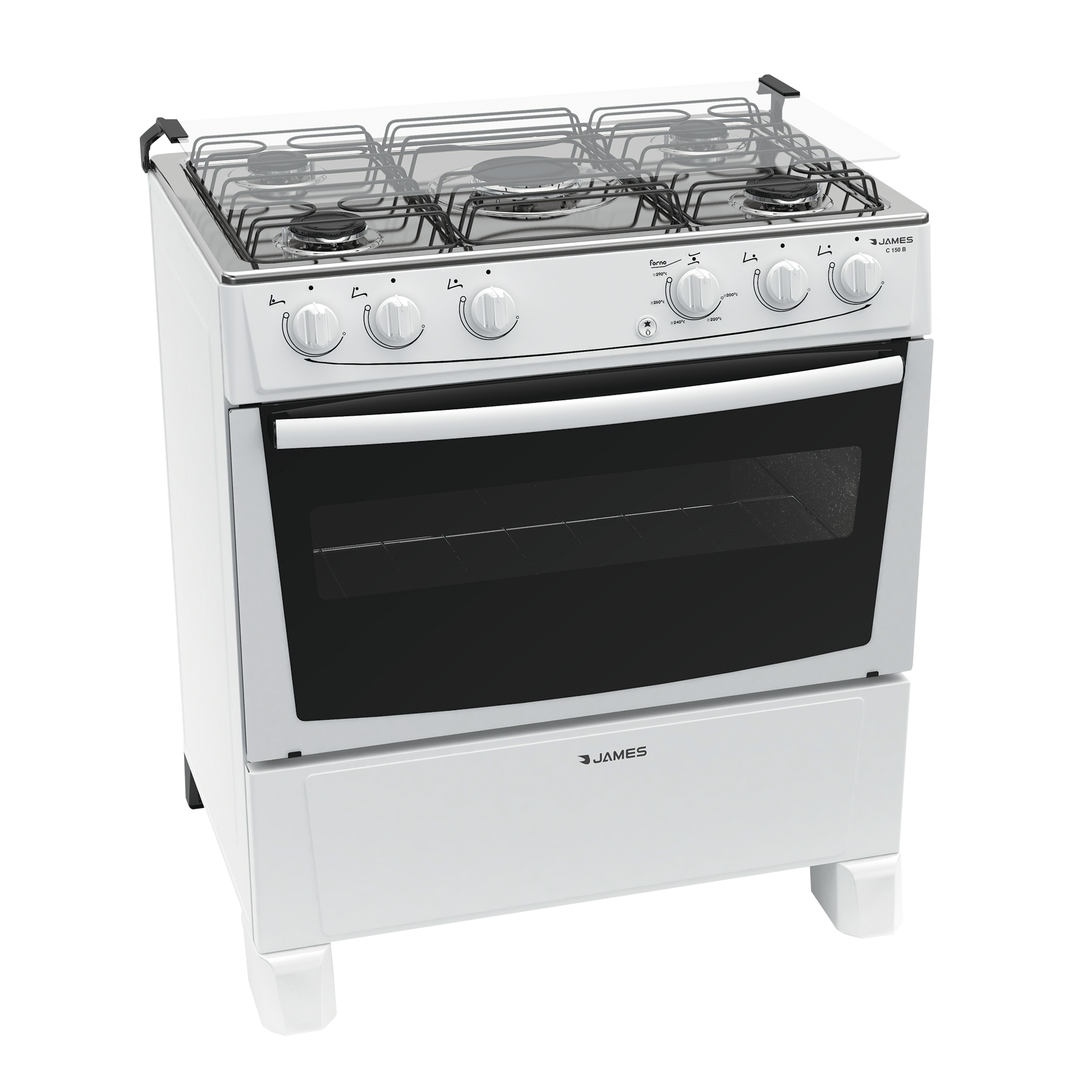 COCINA JAMES C150B 5 H.GAS H/GAS BLANCA (3150)